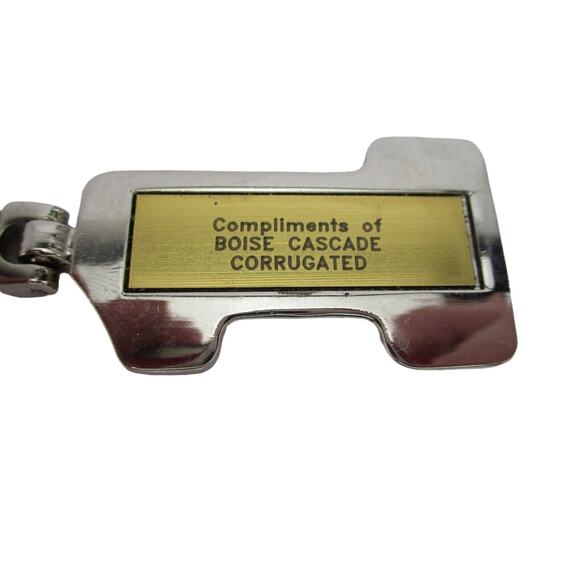 VINTAGE BOISE CASCADE KEYRING FOB KEYCHAIN 4.5" Long - Picture 2 of 3